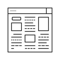 artikel web informatie lijn pictogram vectorillustratie vector