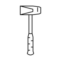 splitsen maul hamer gereedschap lijn icoon vector illustratie