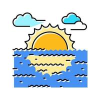 zonsondergang zomer kleur icoon vector illustratie