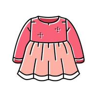 jurk meisje baby kleding kleur icoon vector illustratie