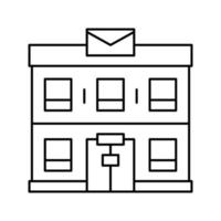 postkantoor gebouw lijn pictogram vectorillustratie vector