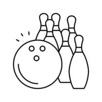 bowling spel lijn pictogram vectorillustratie vector