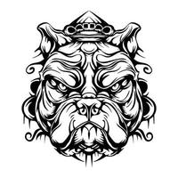 boos bulldog silhouet schets tekening vector