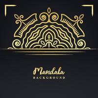 luxe decoratief mandala ontwerp voor bruiloft en Islamitisch achtergrond in goud kleur vector