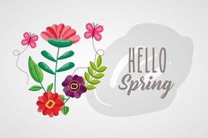 hallo lente poster met florale decoratie vector