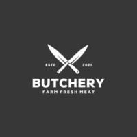 slager winkel vlees vers logo ontwerp inspiratie vector