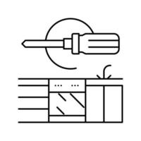 keuken reparatie lijn pictogram vectorillustratie vector