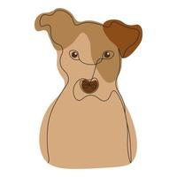 hond tekening vector gebruik makend van doorlopend single een lijn kunst stijl