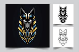 anubis kunstwerk illustratie vector