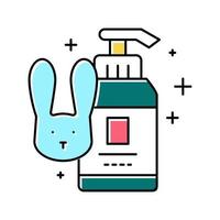 zeep testen op konijnen kleur pictogram vectorillustratie vector