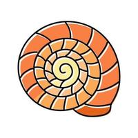 spiraal zeeschelp strand kleur icoon vector illustratie