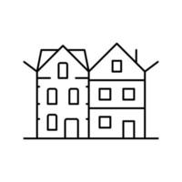 stadshuis huis lijn pictogram vectorillustratie vector