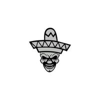 sombrero of Mexicaanse hoed platte vector pictogram. embleemontwerp op witte achtergrond