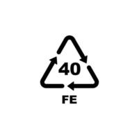 plastic recycling code symbool. fe recycling symbool voor plastic, gemakkelijk vlak icoon vector