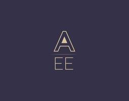 aee brief logo ontwerp modern minimalistische vector afbeeldingen