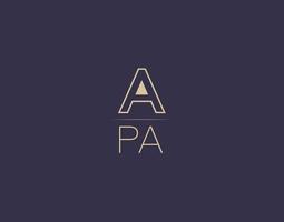 apa brief logo ontwerp modern minimalistische vector afbeeldingen