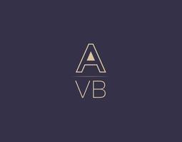 avb brief logo ontwerp modern minimalistische vector afbeeldingen