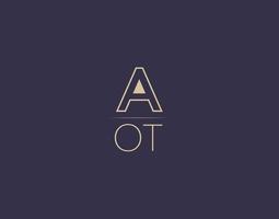 aot brief logo ontwerp modern minimalistische vector afbeeldingen