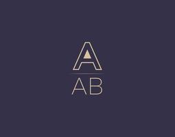 aab brief logo ontwerp modern minimalistische vector afbeeldingen