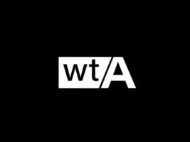 wta logo en grafiek ontwerp vector kunst, pictogrammen geïsoleerd Aan zwart achtergrond