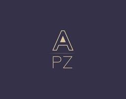 apz brief logo ontwerp modern minimalistische vector afbeeldingen