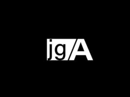 jga logo en grafiek ontwerp vector kunst, pictogrammen geïsoleerd Aan zwart achtergrond