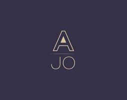 ajo brief logo ontwerp modern minimalistische vector afbeeldingen