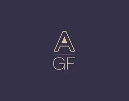 agf brief logo ontwerp modern minimalistische vector afbeeldingen