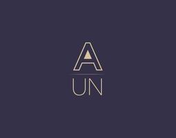 aun brief logo ontwerp modern minimalistische vector afbeeldingen