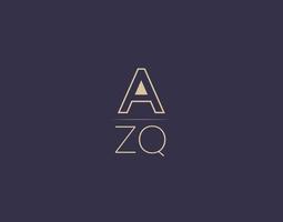 azq brief logo ontwerp modern minimalistische vector afbeeldingen