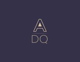 adq brief logo ontwerp modern minimalistische vector afbeeldingen