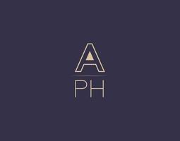 aph brief logo ontwerp modern minimalistische vector afbeeldingen