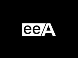 eea logo en grafiek ontwerp vector kunst, pictogrammen geïsoleerd Aan zwart achtergrond