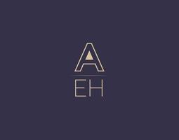 aeh brief logo ontwerp modern minimalistische vector afbeeldingen