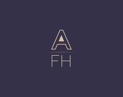 afh brief logo ontwerp modern minimalistische vector afbeeldingen