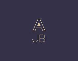 ajb brief logo ontwerp modern minimalistische vector afbeeldingen