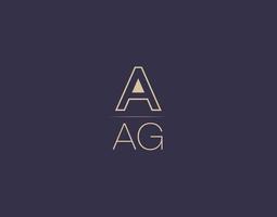 aag brief logo ontwerp modern minimalistische vector afbeeldingen