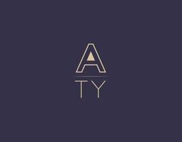 aty brief logo ontwerp modern minimalistische vector afbeeldingen