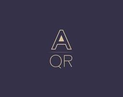 aqr brief logo ontwerp modern minimalistische vector afbeeldingen