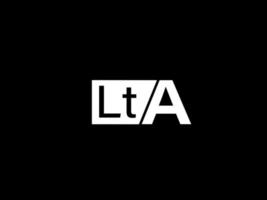 lta logo en grafiek ontwerp vector kunst, pictogrammen geïsoleerd Aan zwart achtergrond