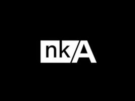 nka logo en grafiek ontwerp vector kunst, pictogrammen geïsoleerd Aan zwart achtergrond