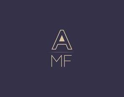 amf brief logo ontwerp modern minimalistische vector afbeeldingen