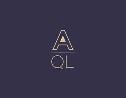 aql brief logo ontwerp modern minimalistische vector afbeeldingen