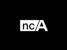 nca logo en grafiek ontwerp vector kunst, pictogrammen geïsoleerd Aan zwart achtergrond