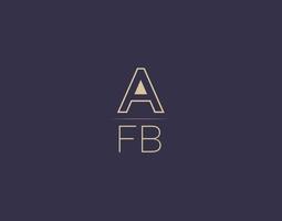 afb brief logo ontwerp modern minimalistische vector afbeeldingen