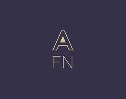 afn brief logo ontwerp modern minimalistische vector afbeeldingen