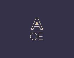 aoe brief logo ontwerp modern minimalistische vector afbeeldingen