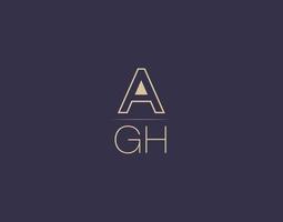 agh brief logo ontwerp modern minimalistische vector afbeeldingen