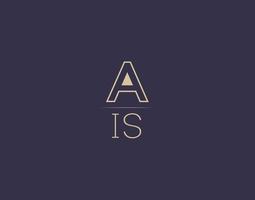 ais brief logo ontwerp modern minimalistische vector afbeeldingen