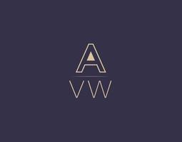 avw brief logo ontwerp modern minimalistische vector afbeeldingen